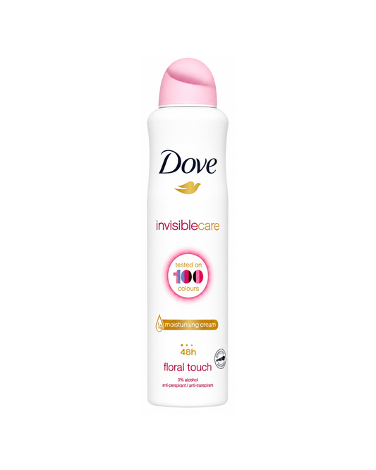 Dove invisible care deodorant spray on a white background