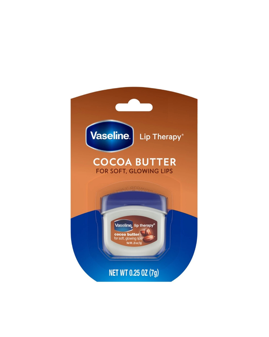 Vaseline Lip Therapy Cocoa Butter packaging on a white background
