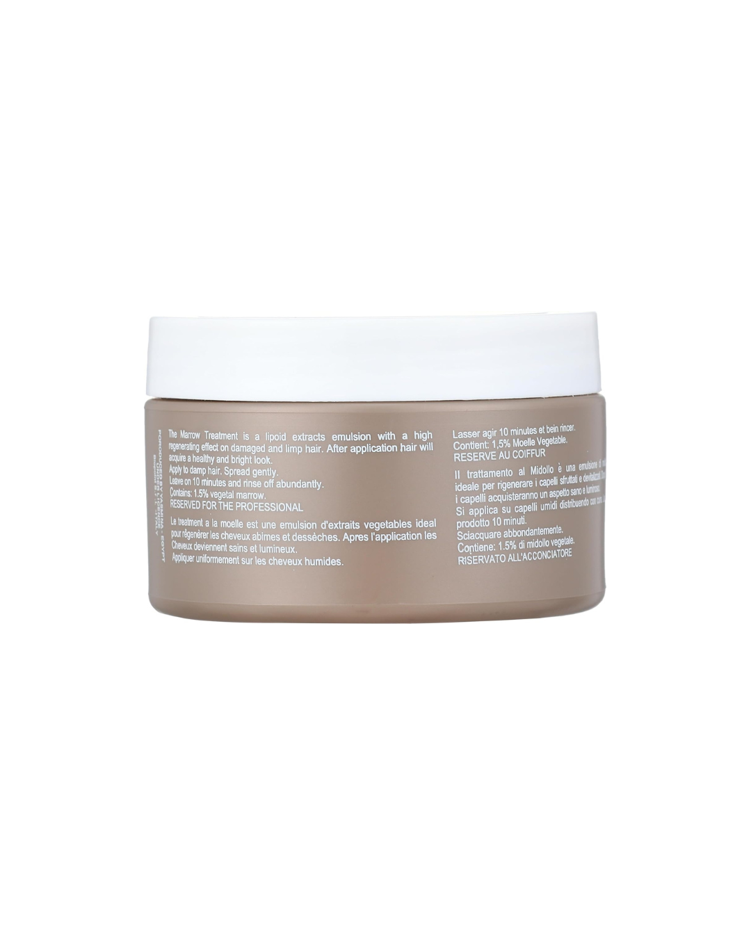 Cosmetic jar with a white lid on a white background