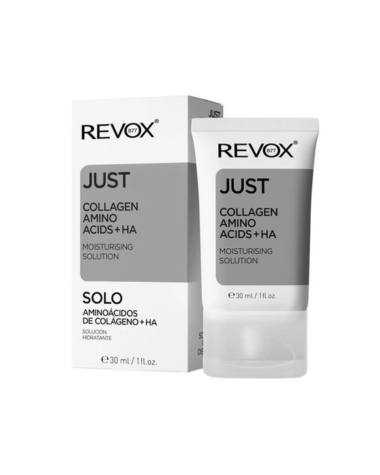 Revox Just Collagen Amino Acids + HA moisturizing solution packaging on a white background