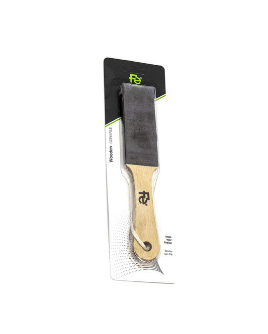 Fe-wooden corn file on a white background