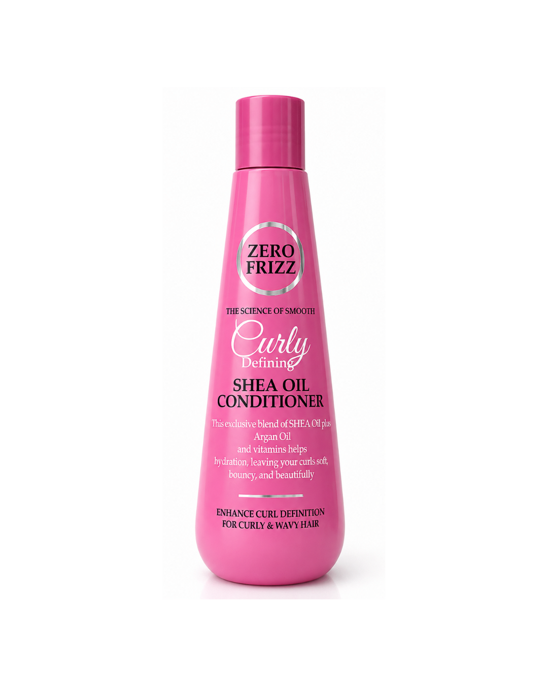 Zero Frizz Pink Conditioner Bottle on white background