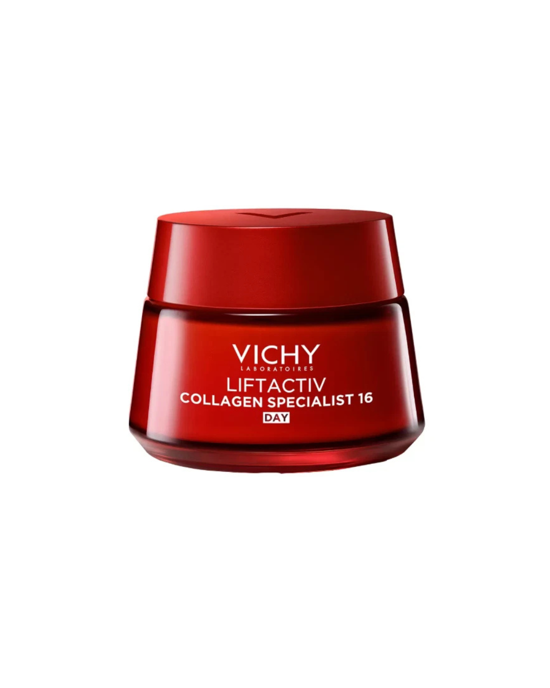 Red Vichy Liftactiv Collagen Specialist 16 cream jar on a white background