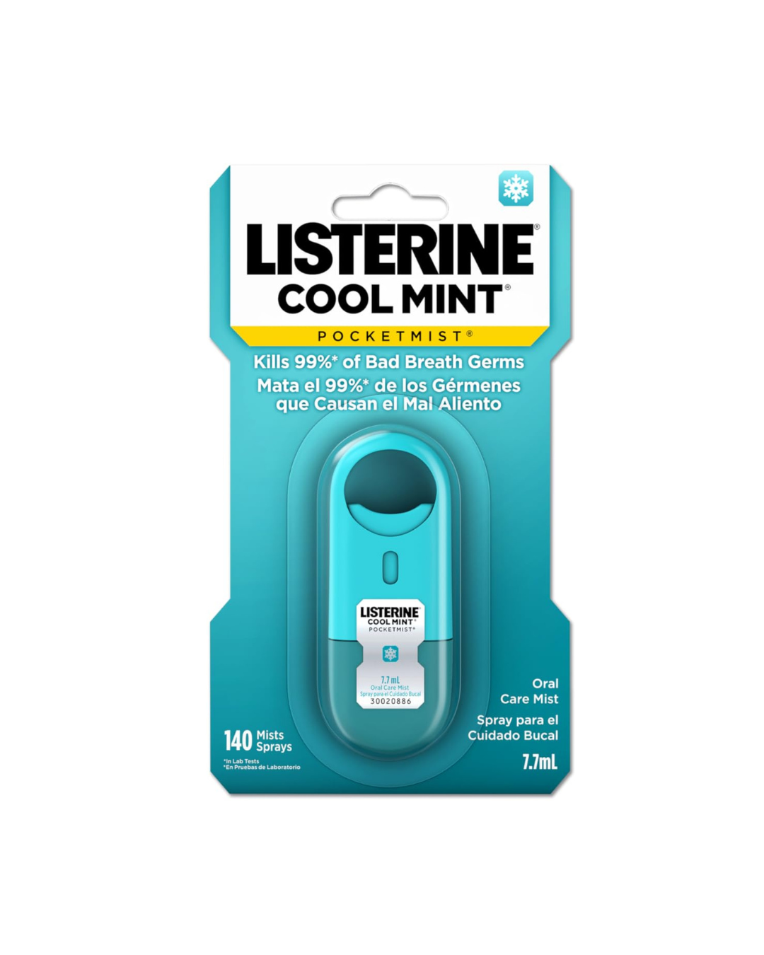 Listerine Cool Mint packaging on a white background