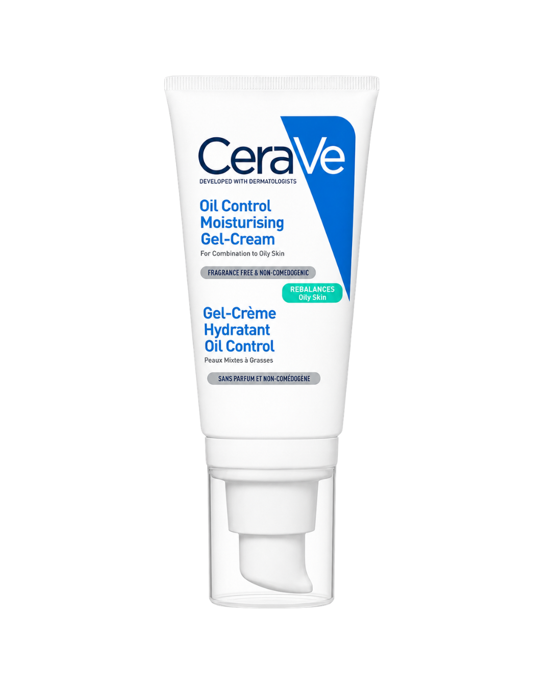 CeraVe oil control moisturizing gel-cream tube on a white background