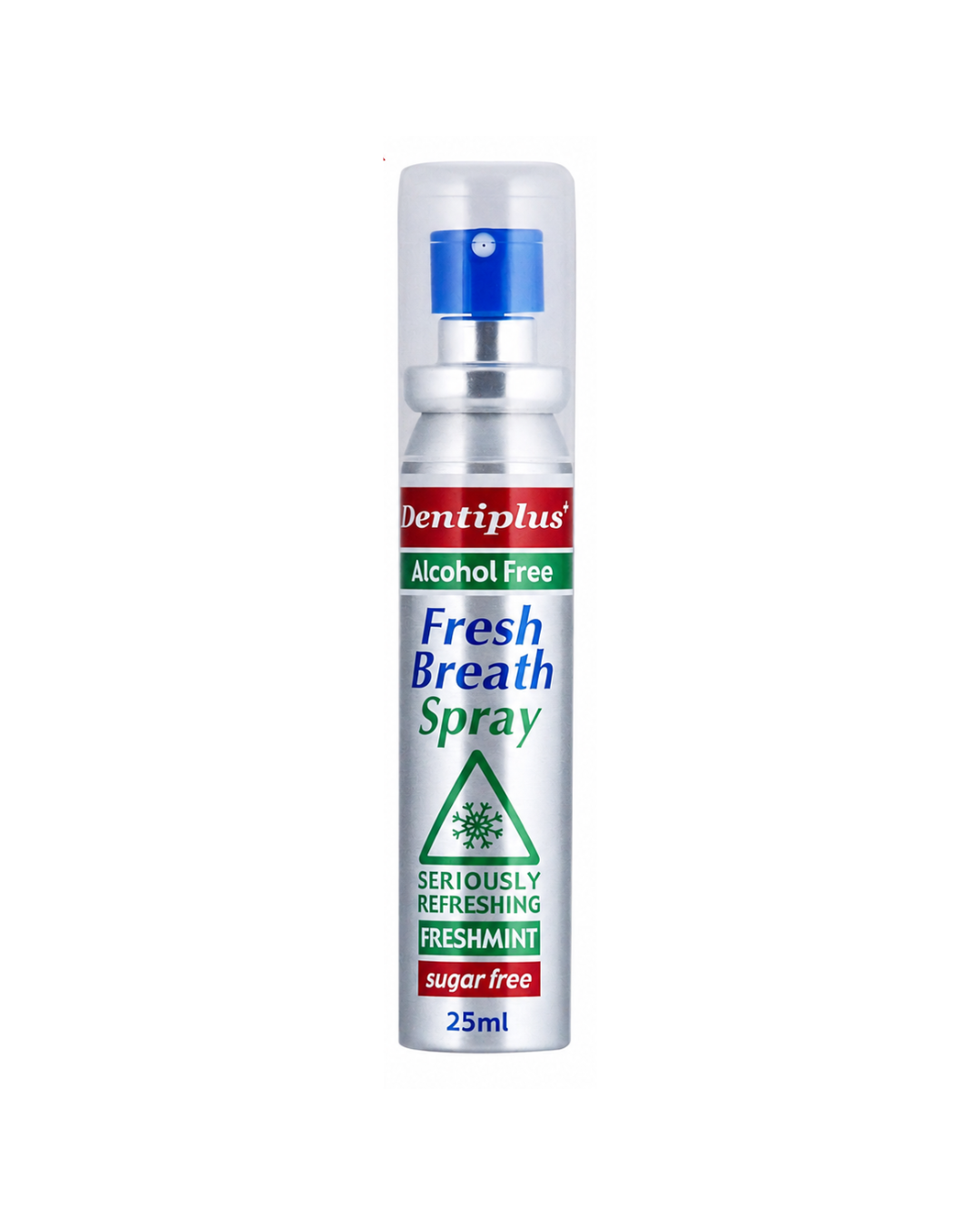 Dentiplus Fresh Breath Spray bottle on a white background