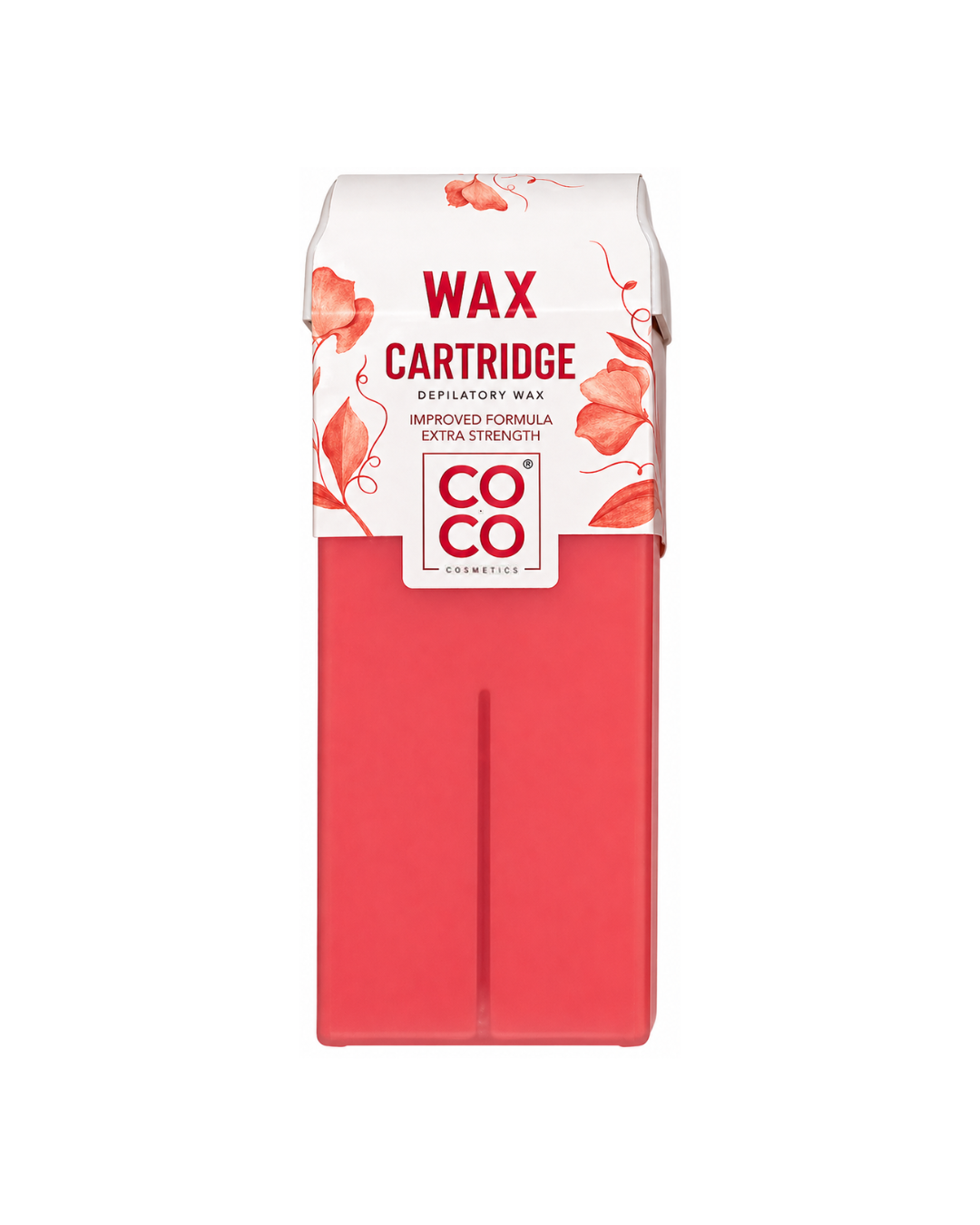 Red wax cartridge packaging with 'COCO' branding on a white background