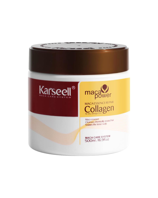 Karseell maca power collagen product jar on a white background