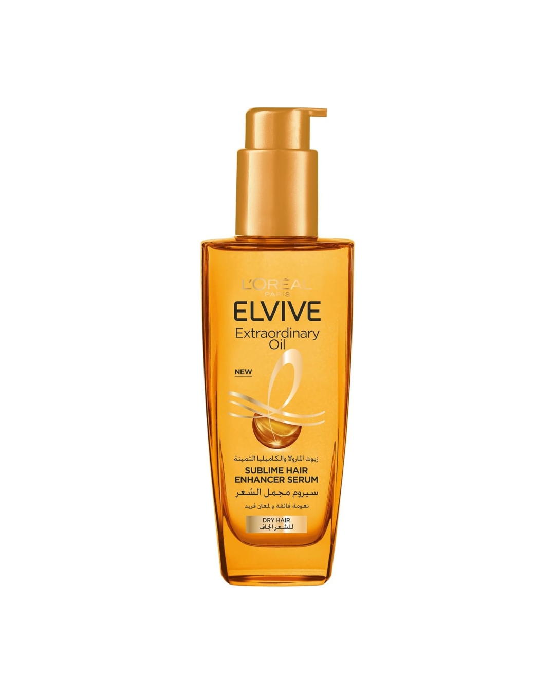 L'Oreal Elvive Extraordinary Oil bottle on a white background
