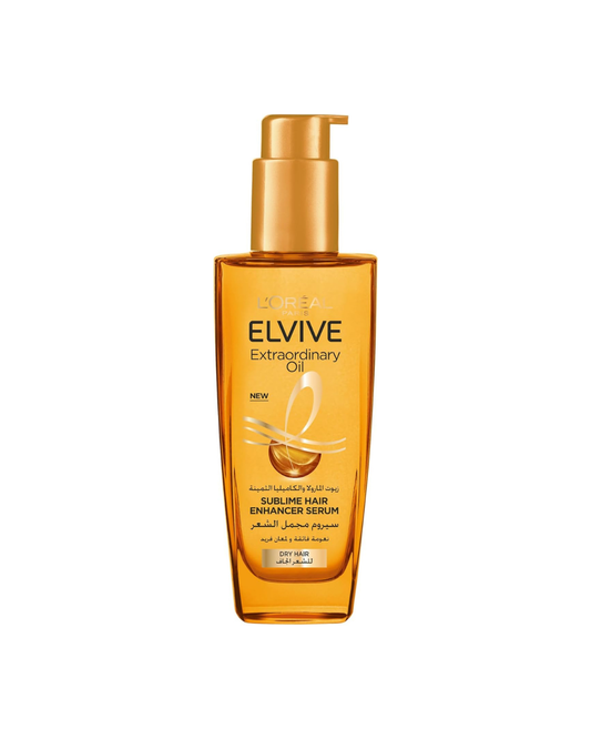 L'Oreal Elvive Extraordinary Oil bottle on a white background