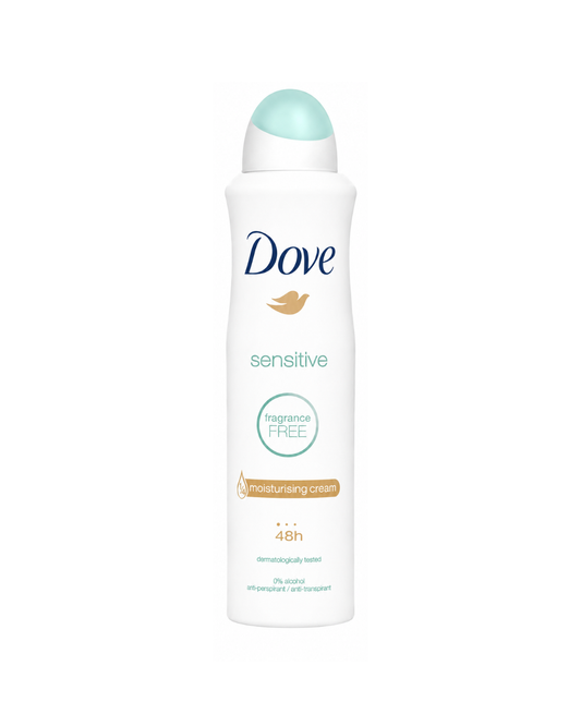 Dove sensitive skin care product on a white background