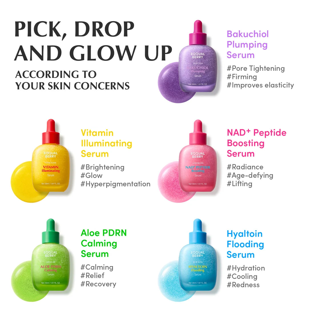 all EQQUAL BERRY  Serums 30 ml soothing Korean serum comparison
