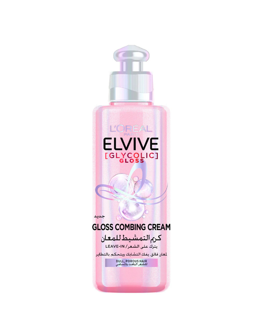 L'Oreal Elvive Glycolic Gloss bottle on a white background