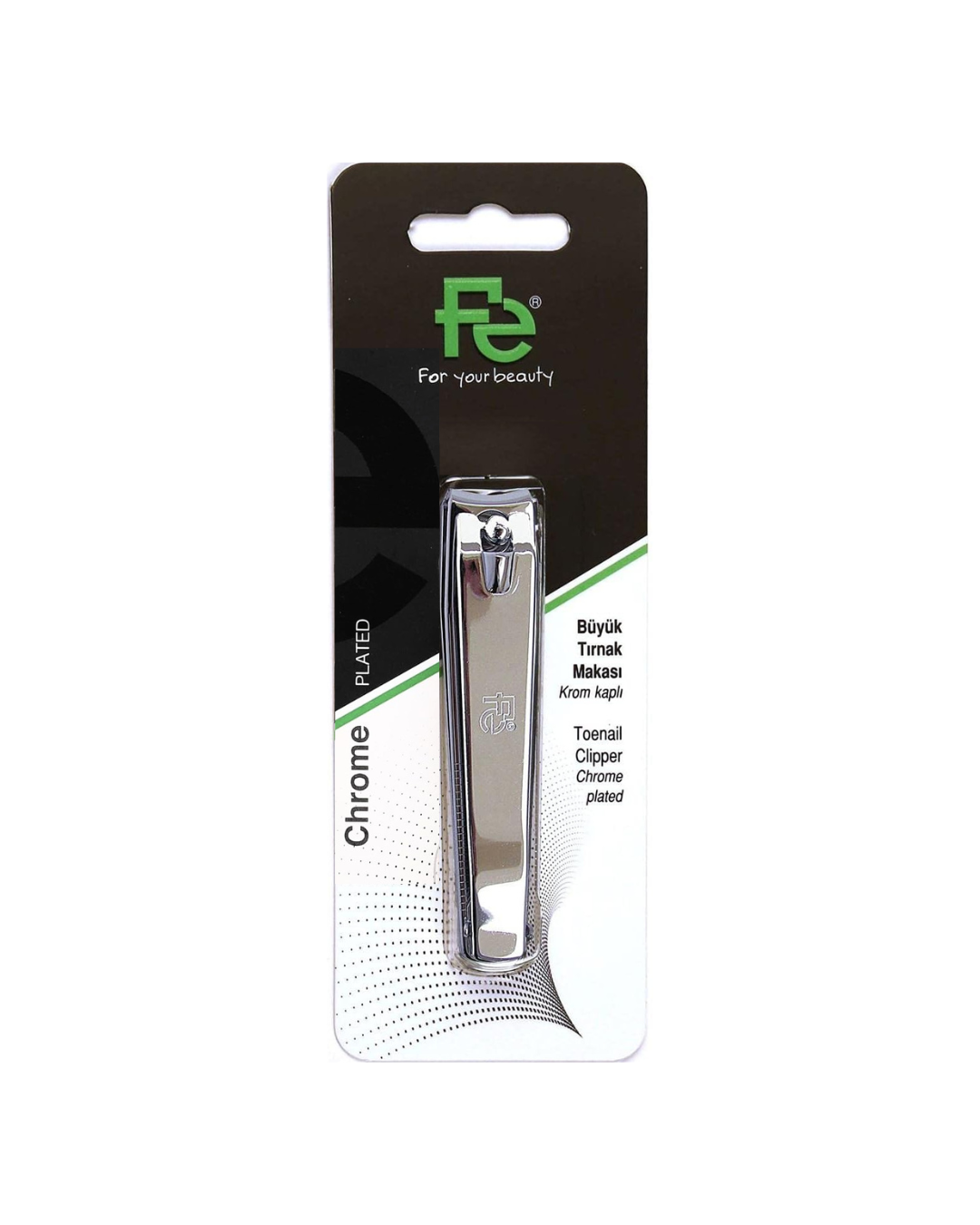 Fe Nail clipper in packaging with 'For Your Beauty' branding on a white background