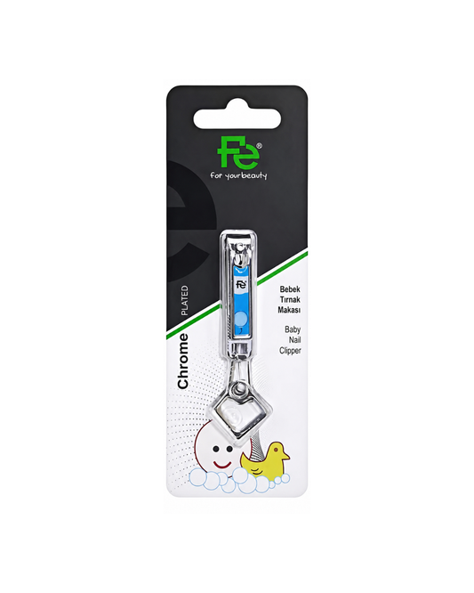 Baby nail clipper on a branded packaging with a white background