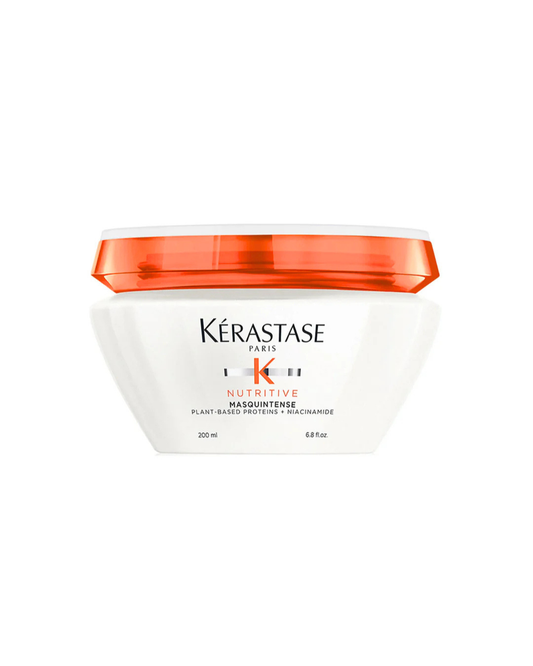 Kerastase hair mask jar on a white background