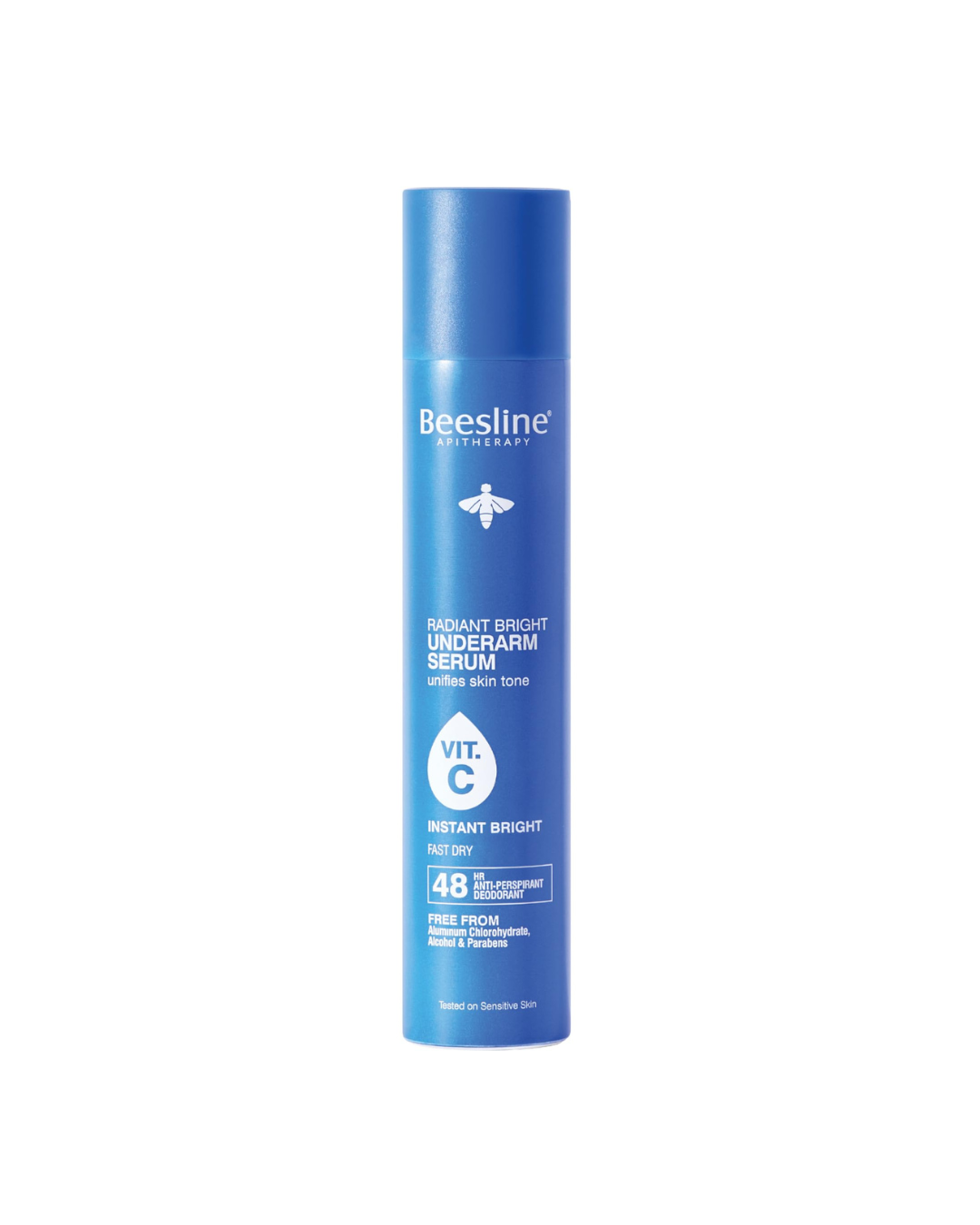 Beesline Underarm Serum bottle on a white background