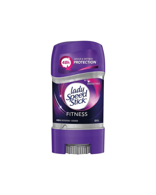 Purple 'Lady Speed Stick' fitness deodorant stick on a white background
