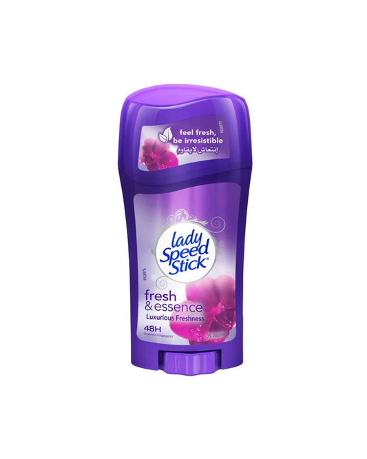 Purple deodorant stick with floral design on a white background