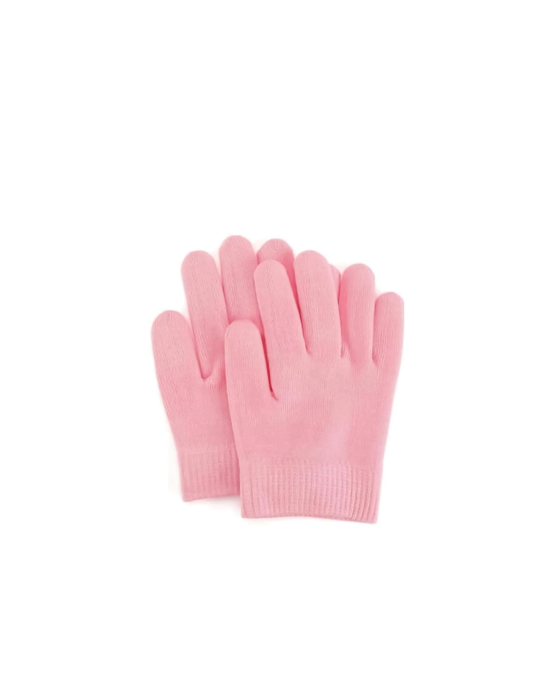 Pair of pink gloves on a white background