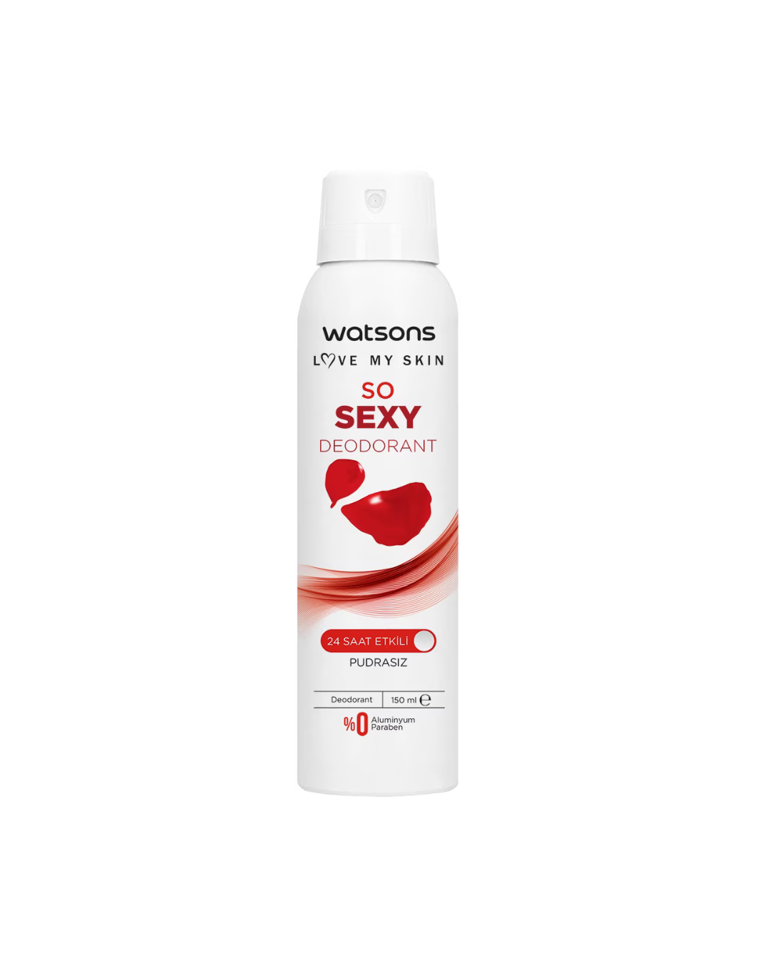 Watsons So Sexy deodorant spray bottle on a white background