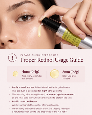 How to use poster of Celimax The Vita A Retinol Shot Tightening Serum 30 ml retinol serum.
