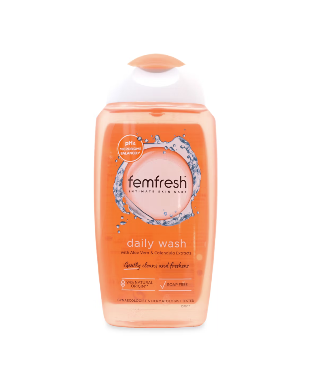 Femfresh daily wash bottle on a white background