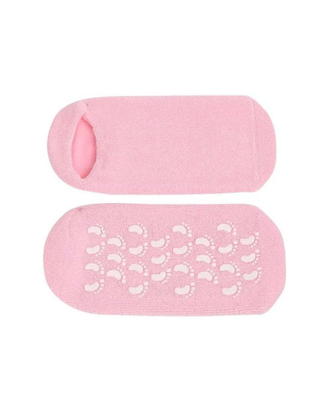 Two pink foot care products with a textured surface on a white background