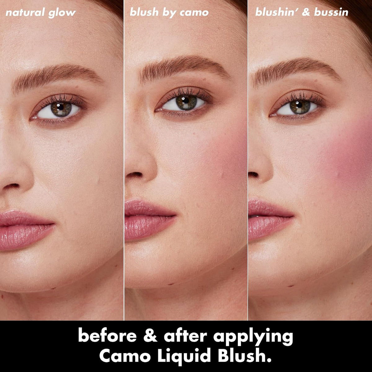 model with blush on her face