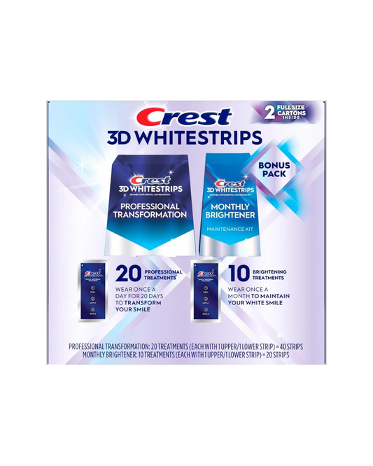 Crest 3D Whitestrips packaging on a white background