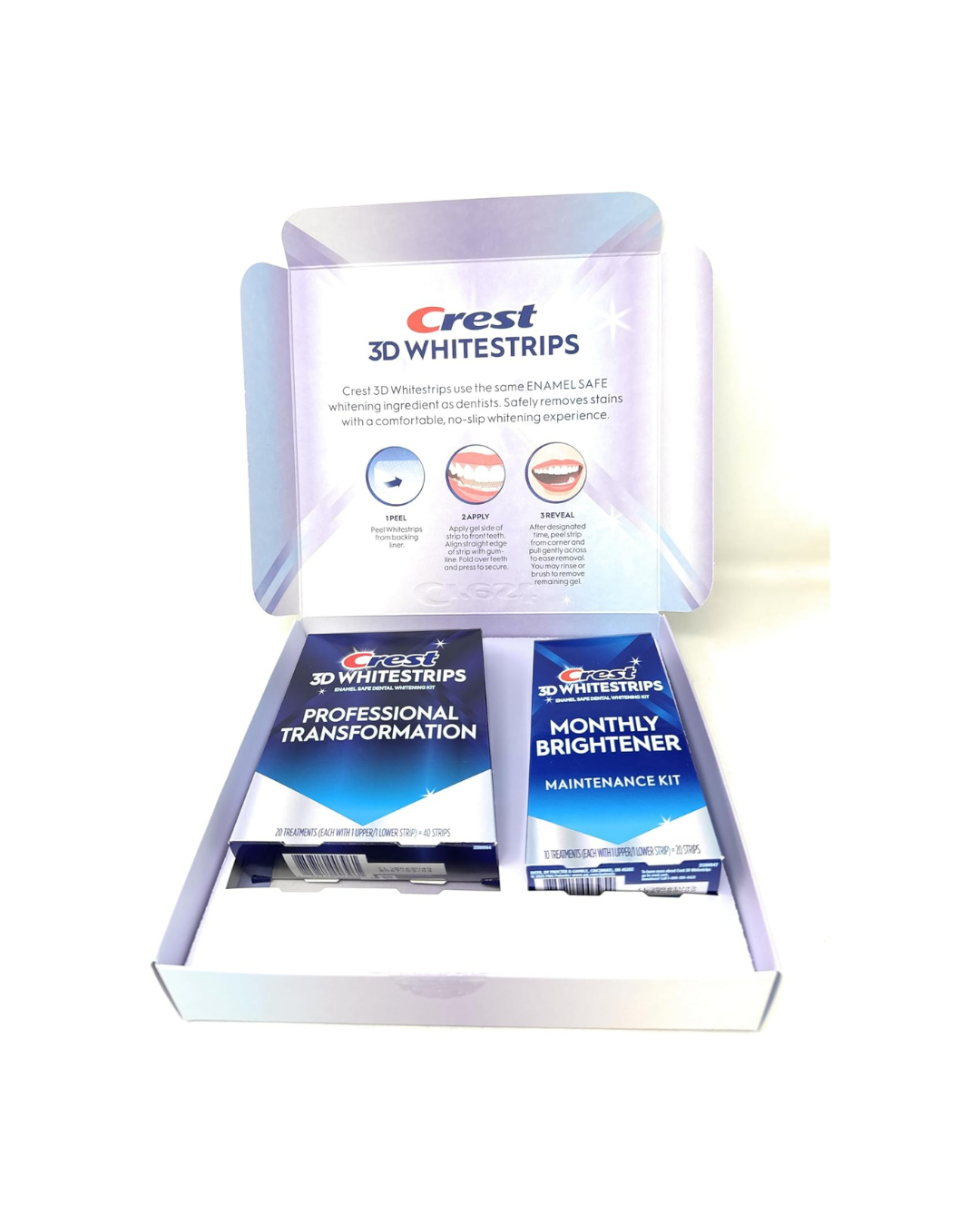 Crest 3D Whitestrips packaging on a white background