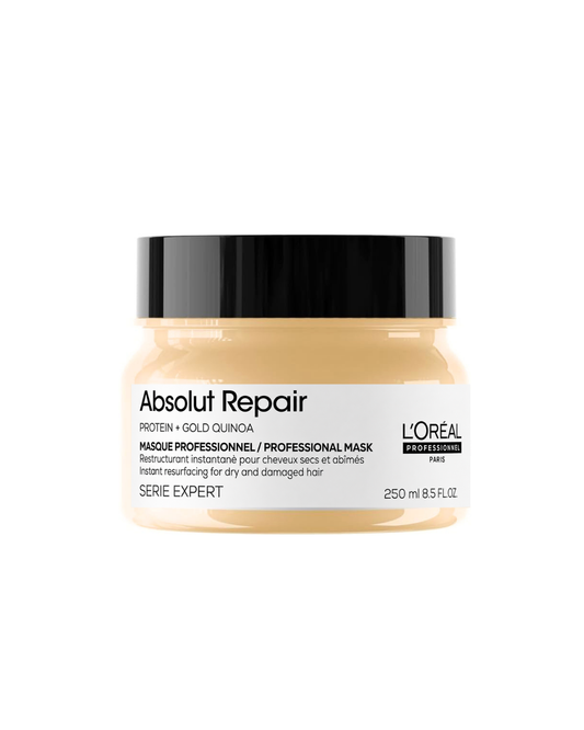 L'Oreal Absolut Repair mask jar on a white background