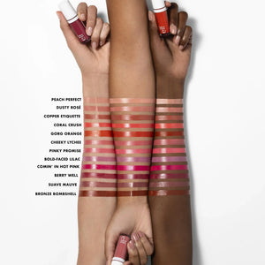 shades of liquid blush on different tones of arms