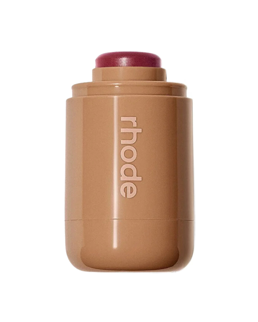 A Rhode makeup stick in a warm tan-berry shade, shown on a solid white background.