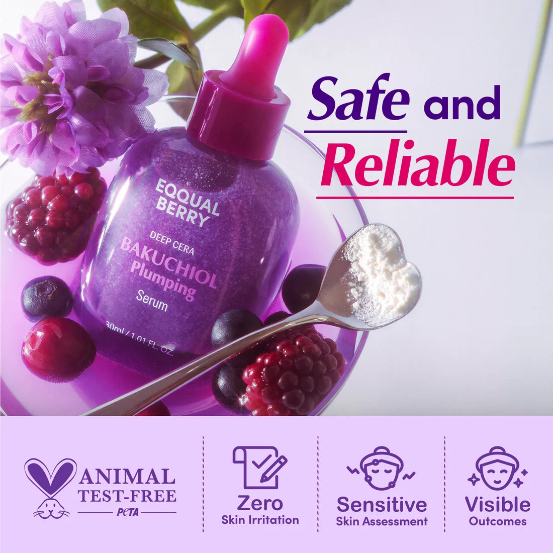 EQQUAL BERRY Deep Cera Bakuchiol Plumping Serum 30 ml with ceramides and bakuchiol