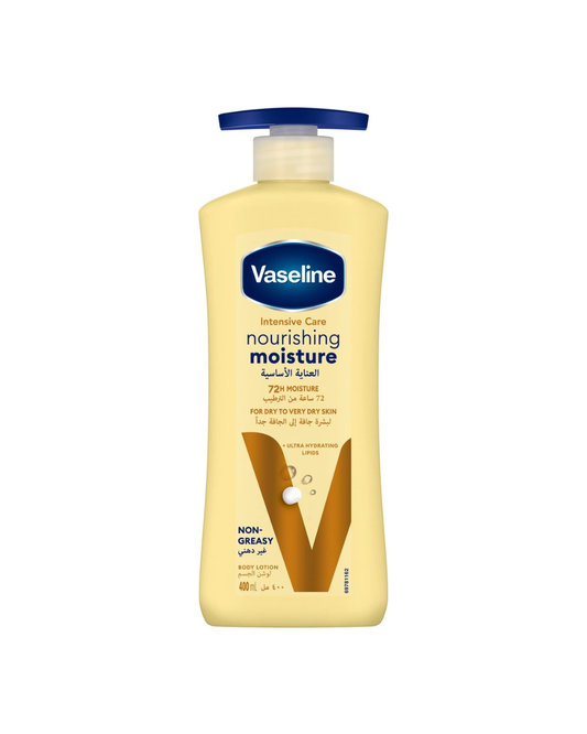 Vaseline body lotion bottle on a white background