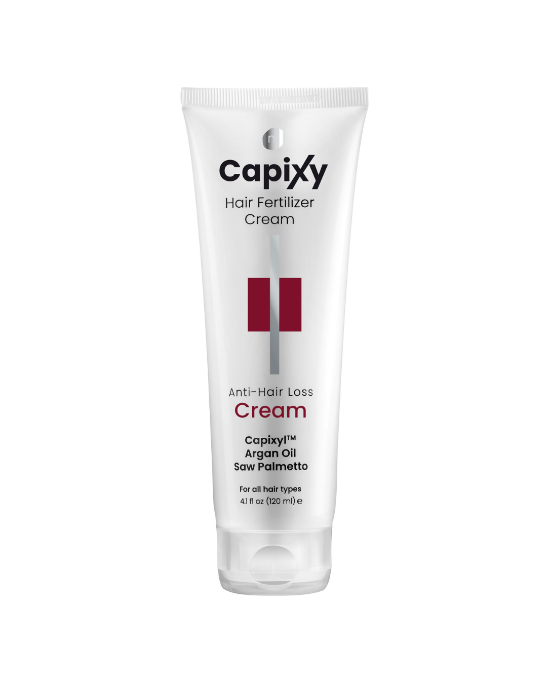 Capixy hair fertilizer cream tube on a white background