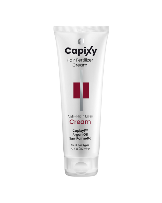Capixy hair fertilizer cream tube on a white background