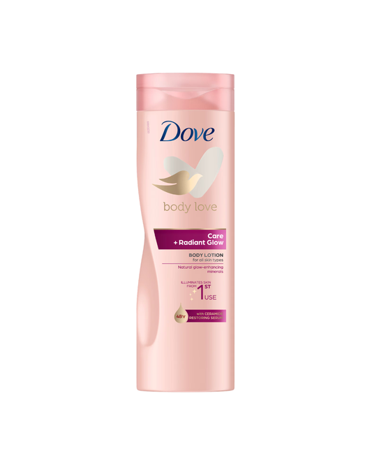 Dove body lotion bottle on a white background