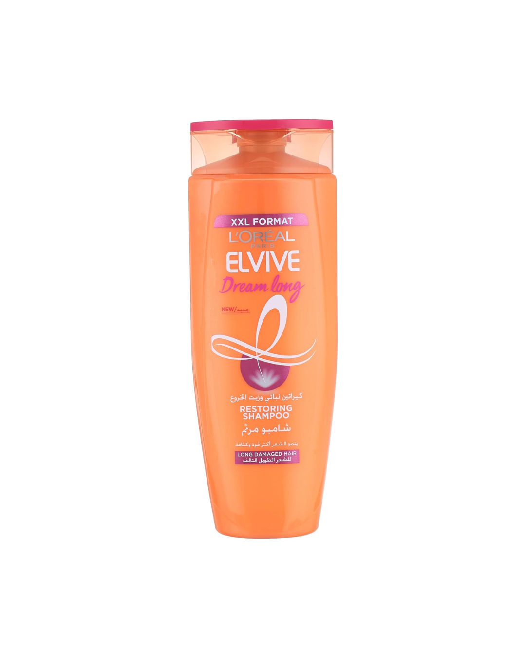 L'Oreal Elvive shampoo bottle on a white background