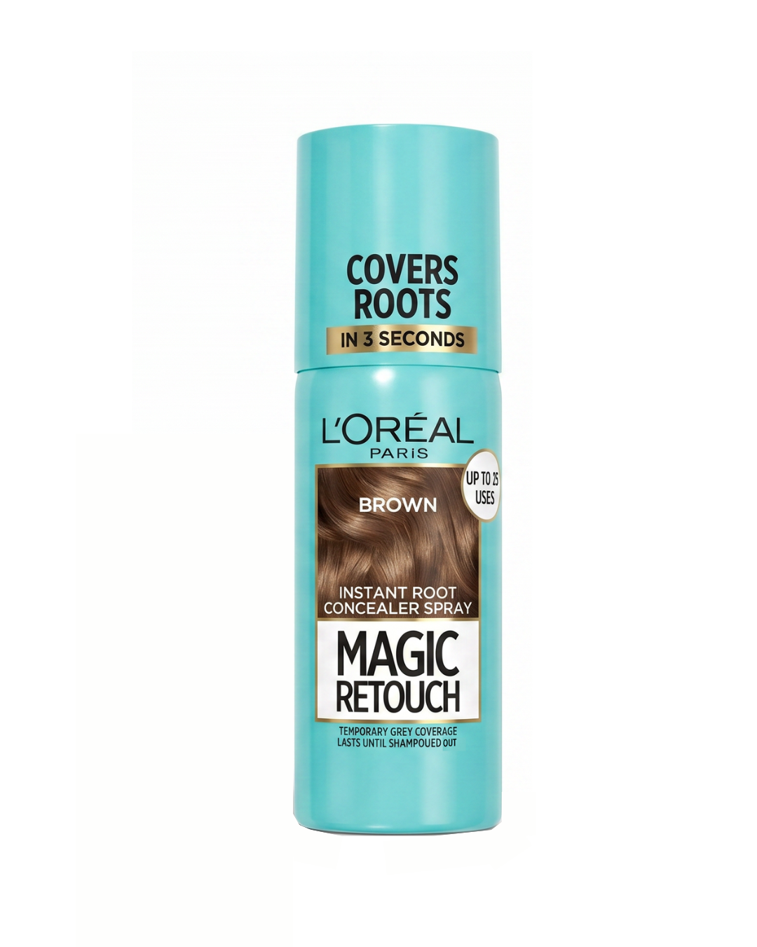 L'Oreal Paris Magic Retouch spray can on a white background