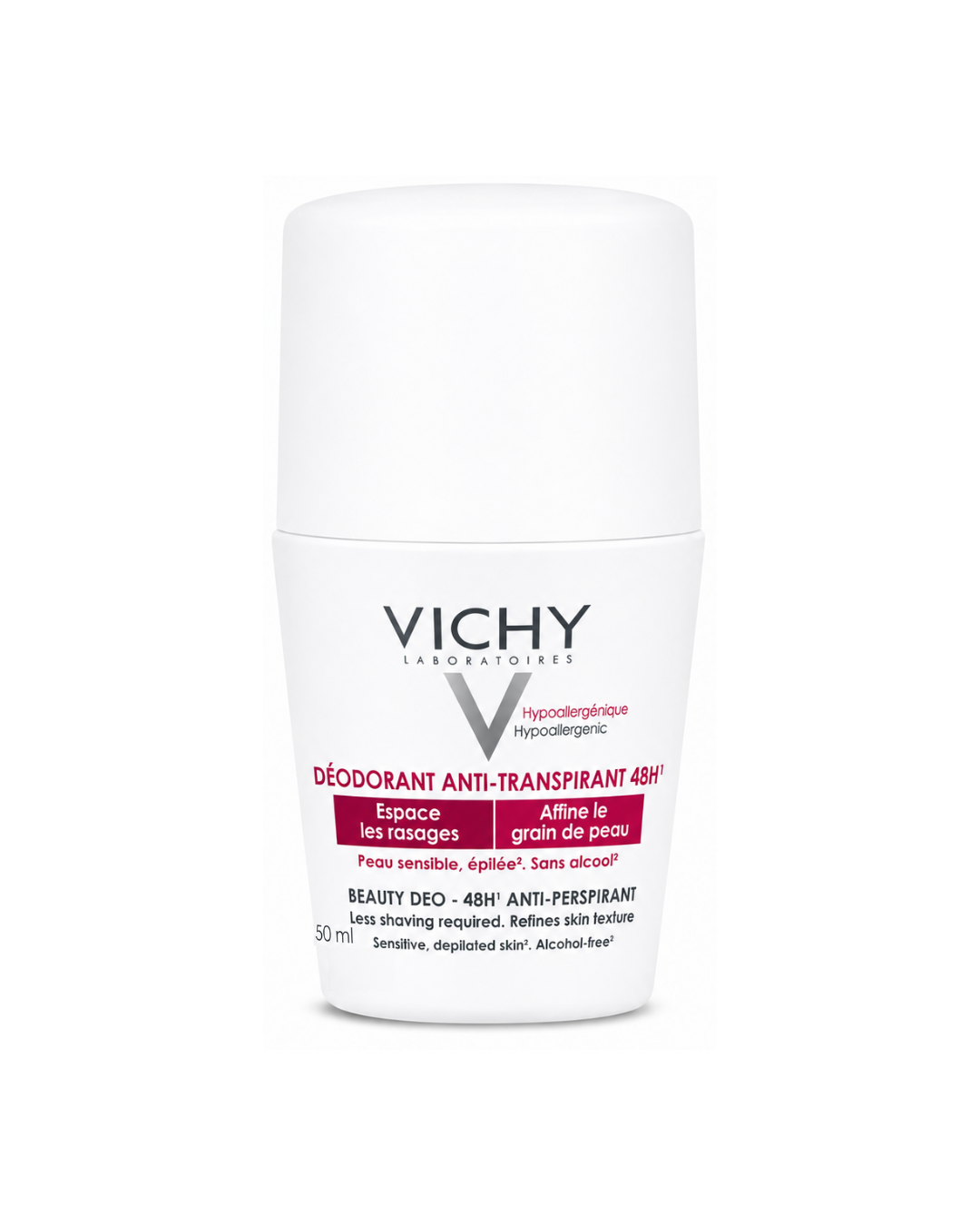 Vichy deodorant stick on a white background
